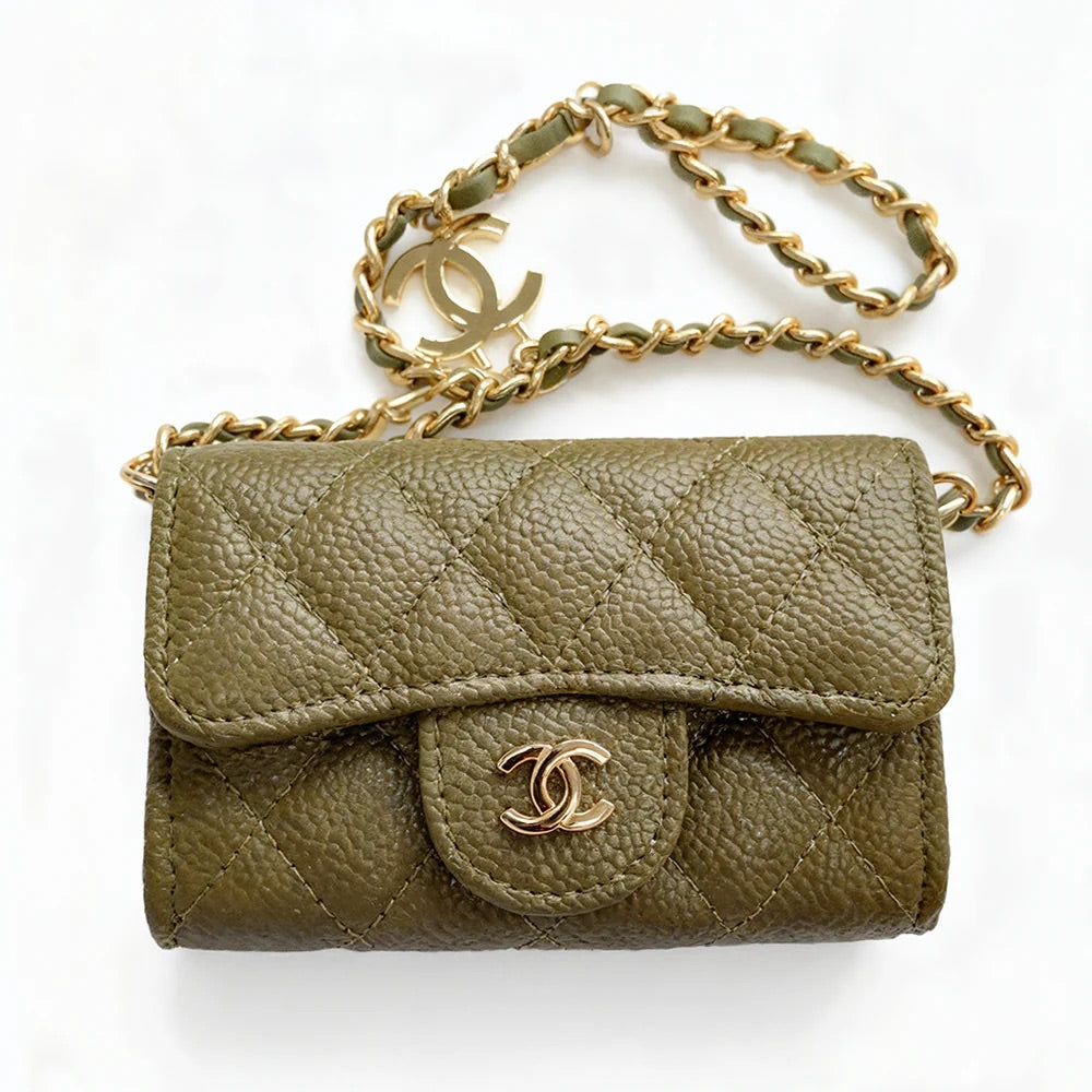 Mini sac CC en cuir rose